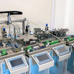 Advanced industrial machinery for automation and control in a laboratory setting.